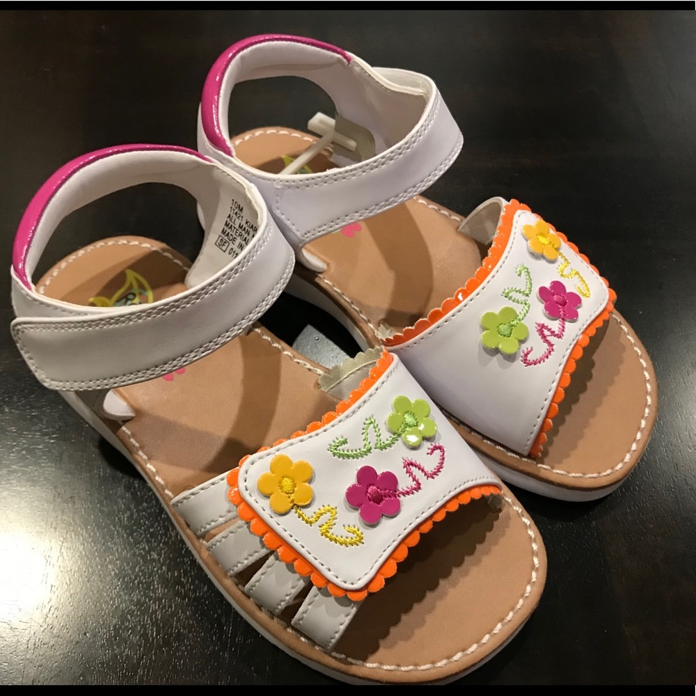 Rachel Shoes Kiara White/Multi Girls Sandals